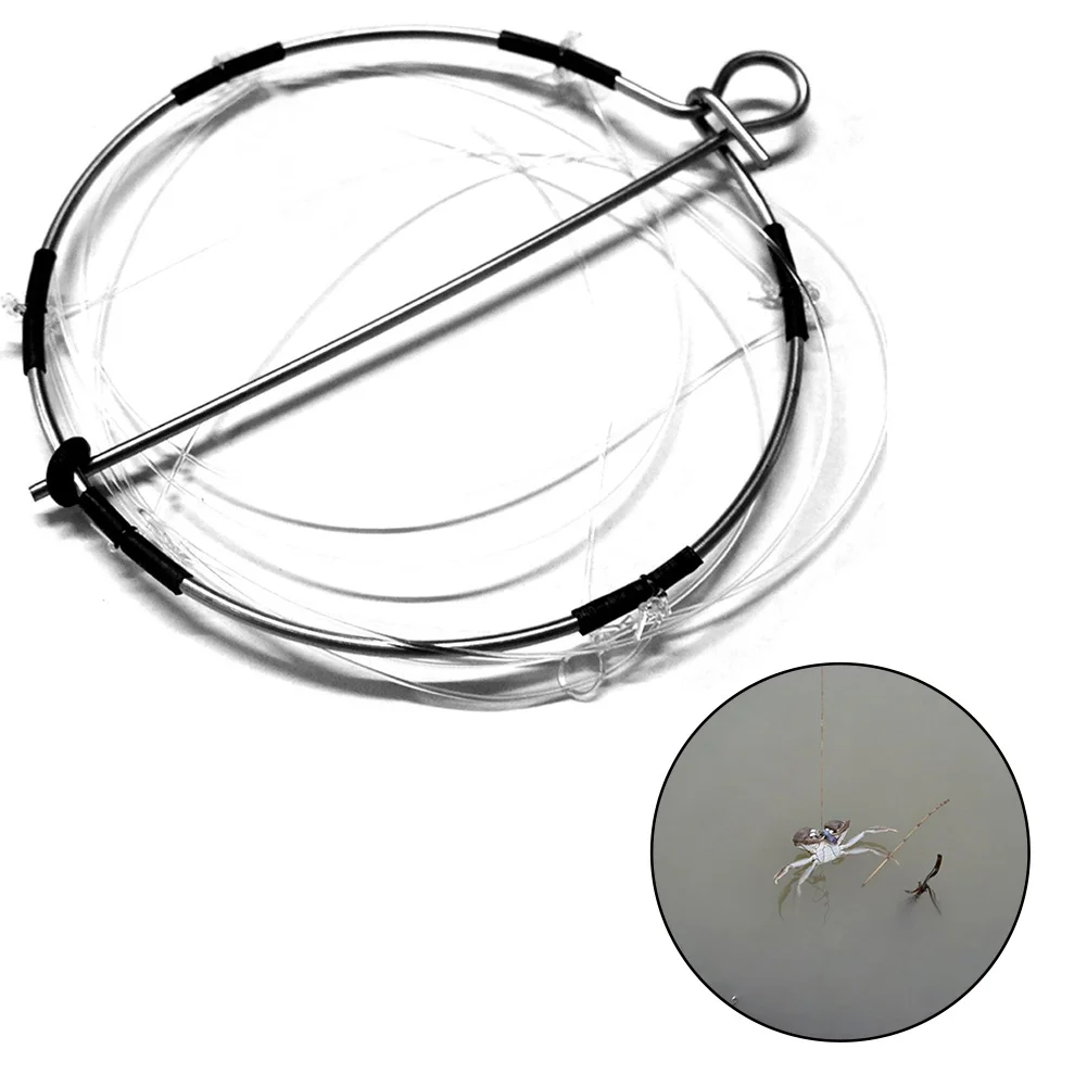 1/2/3pcs Portable 6 Ring Fishing Crab Cast Trap Durable Shrimp Crab Cast Trap Stainless Steel