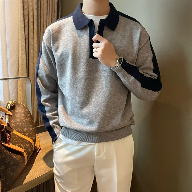 Suéteres de punto con cremallera para hombres Suéteres con cremallera Ropa para hombre Ropa tipo polo Moda Maletry Diseñador Moda coreana clásica S