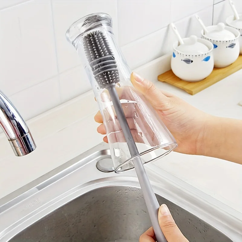 

Long-Handle Silicone Cup & Bottle Brush - Reach Every Corner For A Thorough Clean! Cup Washing Artifact