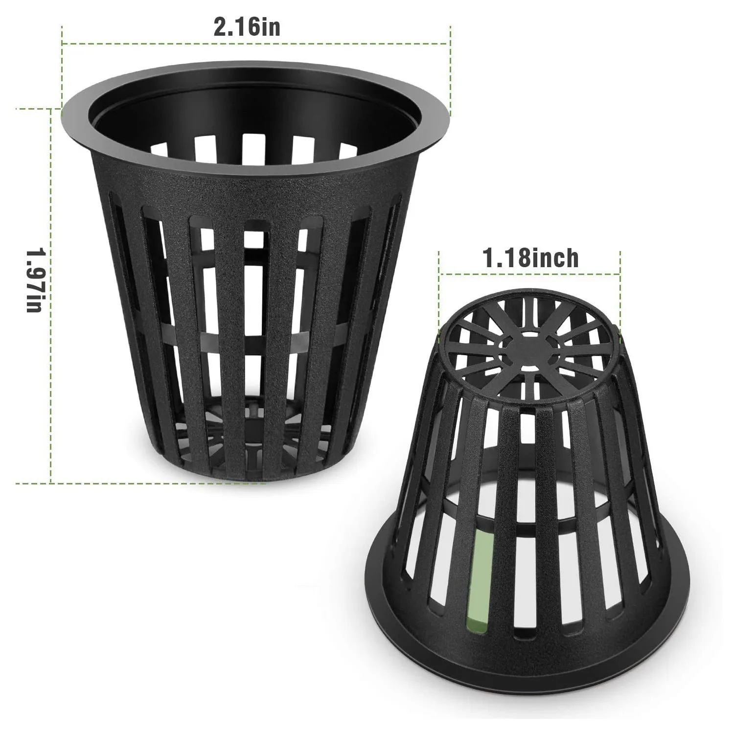 60 Pack 2 Inch Net Cups Slotted Mesh Wide Lip Filter Plant Net Pot Bucket Basket for Hydroponics plant net pot
