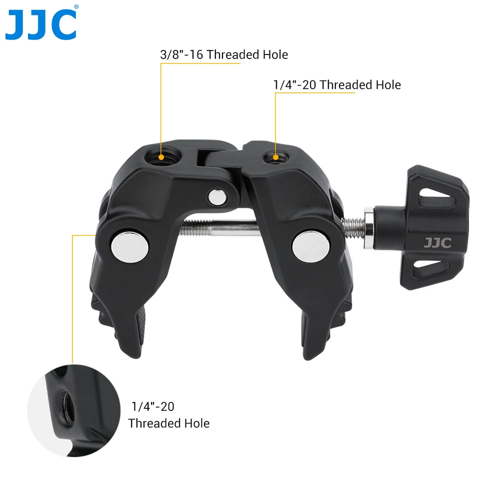 JJC Multifunktions-Bohnenkapsel mit 1/4 Zoll-20 bis 1/4 Gewinde, Kamera-Clip, Kamera-Klemme mit 1/4 Zoll 3/8 Zoll für Geländer, Fahrrad-Reisenaufzeichnungen – Detail 11