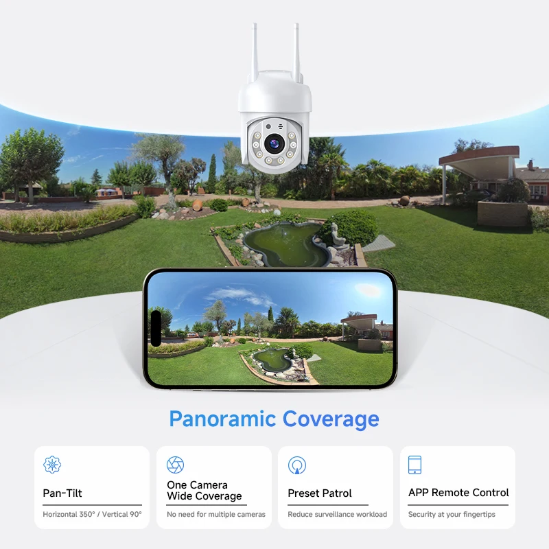 8MP 4K Speed Dome Auto Tracking PTZ Camera Outdoor Wireless WiFi IP Cam with 5MP Option Smart Home CCTV Surveillance Monitor 3