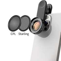 Universal 10X HD Macro Phone Lens with Clip - On Design for Enhanced Mobile Photography (Macro CPL Star Set)