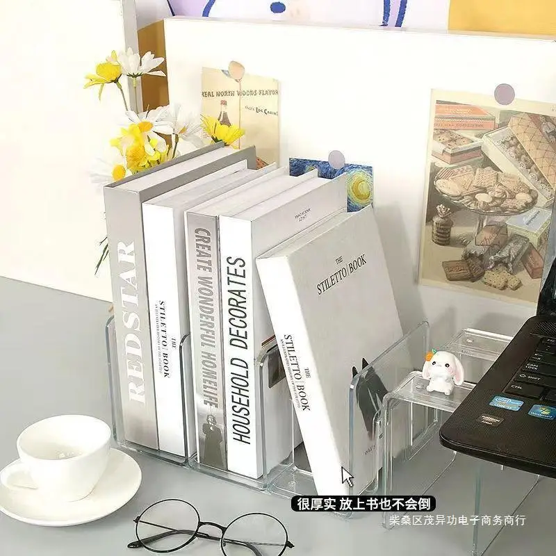 

Book Storage Box, Transparent Acrylic Bookshelf, Desktop Bookshelf, Baffle Shelf, Bookshelf, Office Data Shelf, Desktop