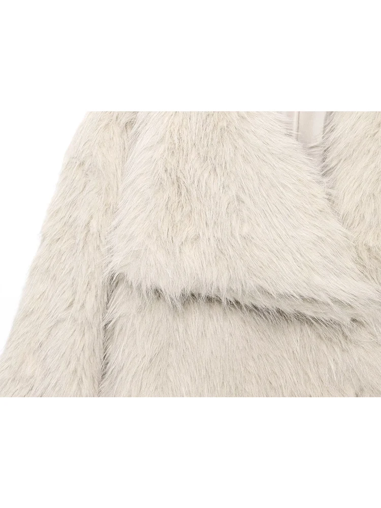 2025 Women's Winter Faux Fur Coat Fashion Plush Fluffy Outerwear Autumn New Multicolour Thick Warm Pocket Street Jacket Coats