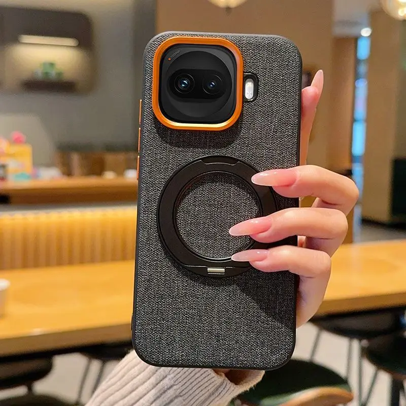 Luxury Magnetic Stand Leather Cover with Lens Protection & Anti-Slip Design, Shockproof Case