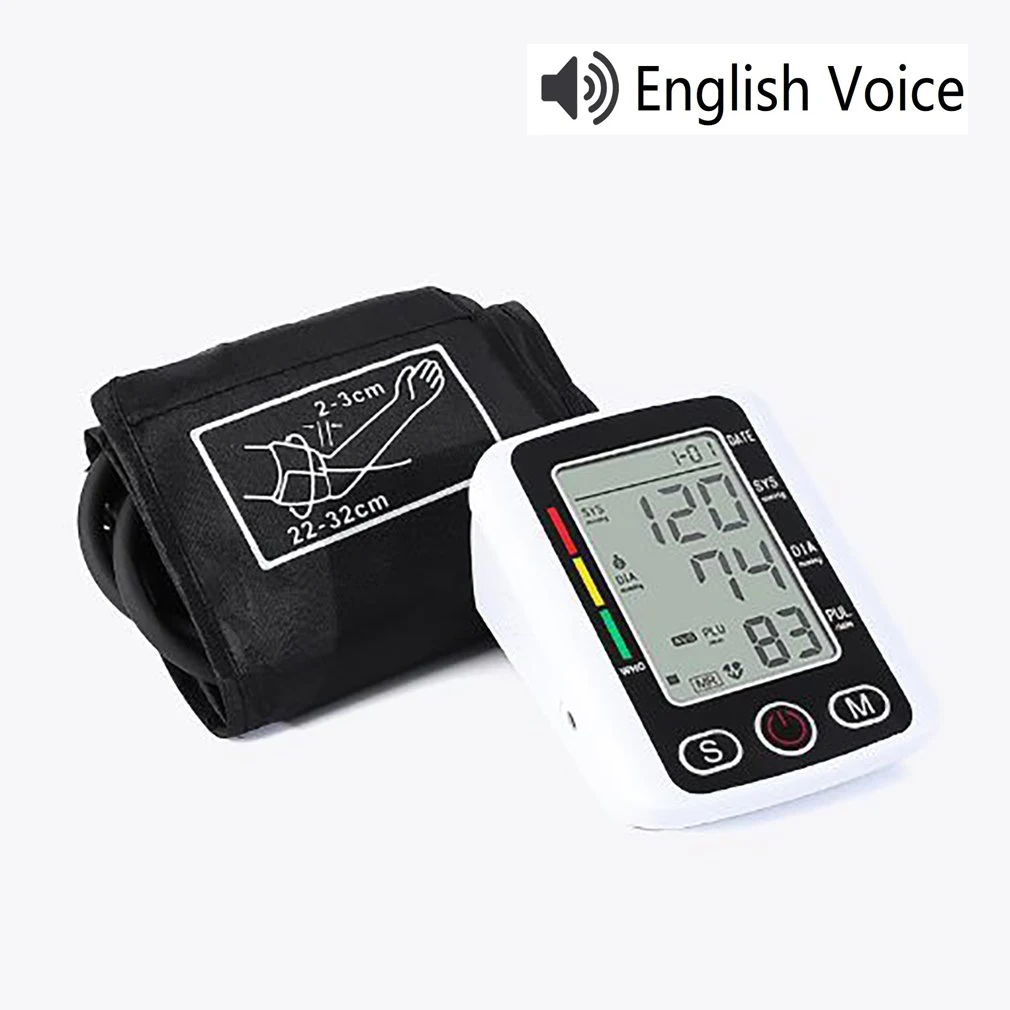 Blood Pressure Monitor Upper Arm Automatic Tonometer Digital Blood Pressure Meter BP Medical Sphygmomanometer LCD & Cuff Medical blood pressure monitor blood pressure meter