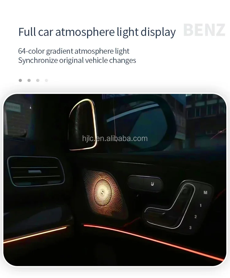 

Car Door Speaker Decorative Speaker Cover LED 64 Colors Midrange luminous Cover Ambient Light For Mercede GLE GLS W167