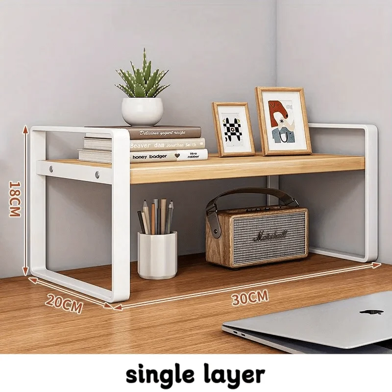 Compact Desktop Organizer Rack for Office and Dorm Desks - Ideal Small Bookshelf Solution