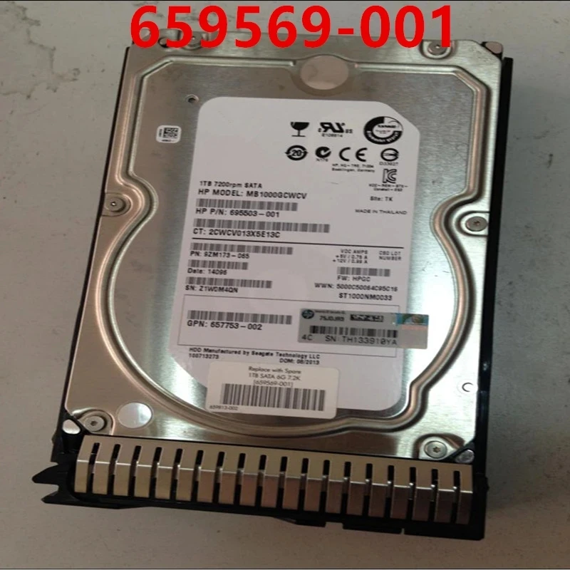 

Оригинальный новый жесткий диск для HP G8 G9 1 ТБ 3,5 дюйма SATA 6 Гб/с 64 МБ 7200 об/мин для сервера жесткого диска для 659337-B21 659569-001