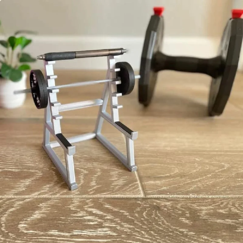 Pen Storage Squat Rack Decoration Desk Barbell Rack Pen Holder Display Portable Gym Theme pen holder