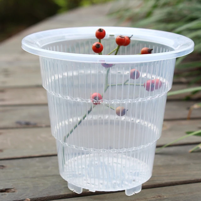 Tiszta Gyökérvezérlő Hálóháló Edény Húsos Virág Orchidea Átlátszó Lélegző Gyanta Műanyag Tartály Ültető Otthoni Kert Virágpot - Image 5