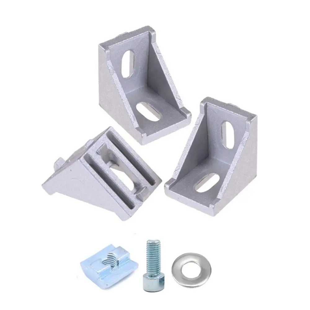 2Pcs 90 Degree Corner Brace Diecasting Aluminium Angle Bracket L-Shaped Sandblast Corner Bracket Home Drawers Windows Cabinet