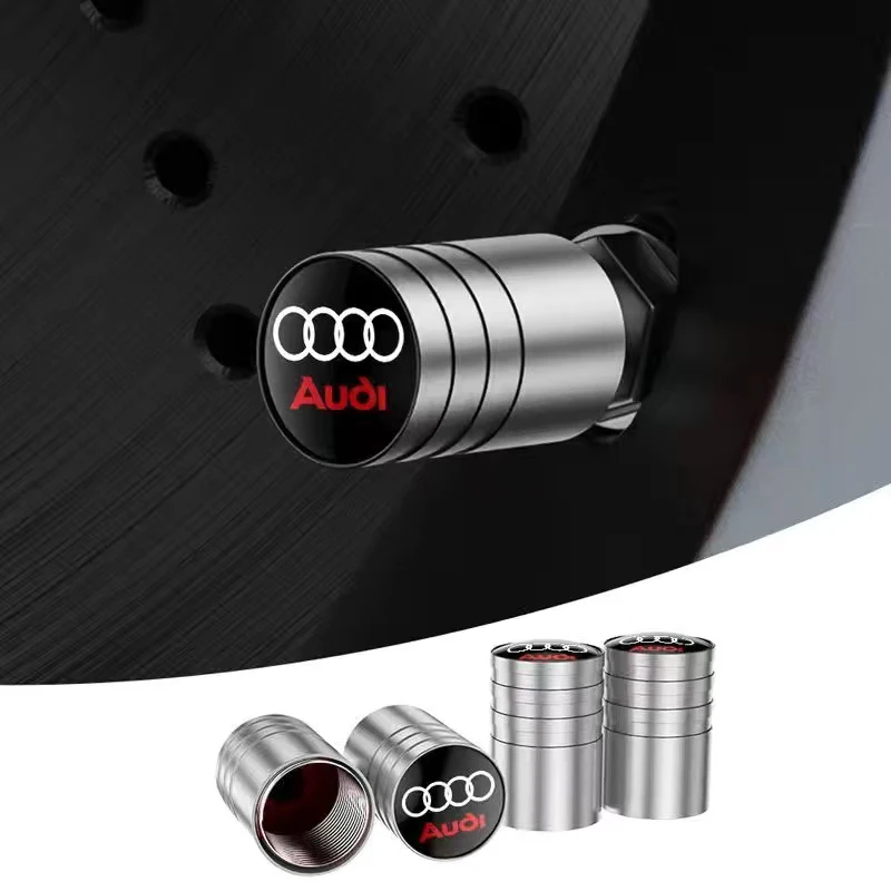 Metal Car Wheel Tire Air Valve Caps Stem Covers 4Pcs For Audi A3-A8 Q3-Q7 A8L S6-S7 Q2L Q5L RS3-RS8