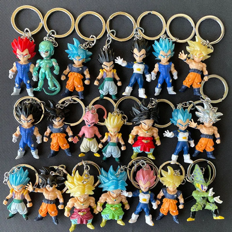 21Pcs/Set Anime Dragon Ball Creative Cartoon Figure Keychain Son