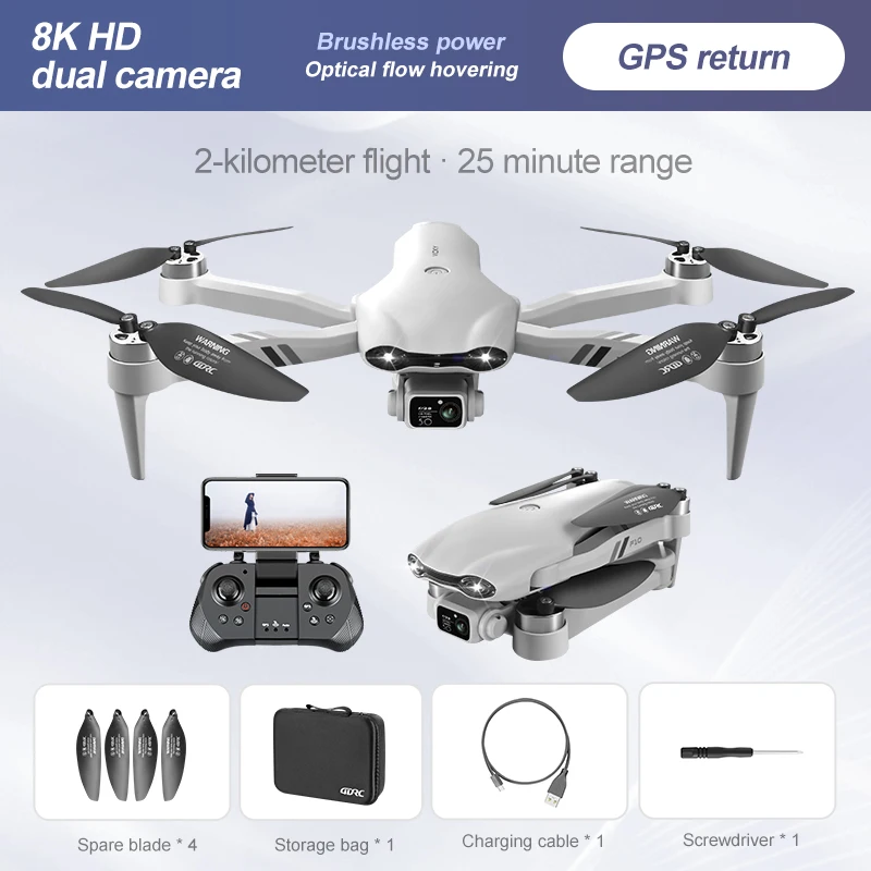 2024 F10 Pro Drone Profesional 6K GPS 5G WIFI FPV 접이식 쿼드 콥터 (카메라 포함) RC 비행기 25 분 헬리콥터 소년 용 Dron Toys