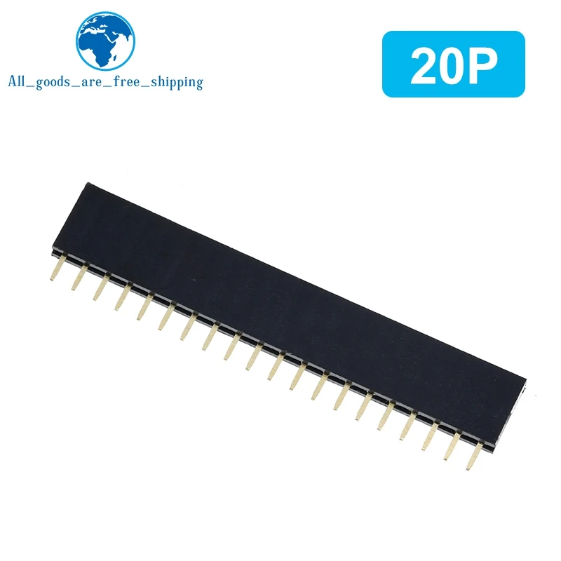 TZT 10/50PCS Einreihige Pin Buchse Header Buchse Pitch 2,54mm 1*2P 3P 4P 6P 8P 12P 15P 20P 40P Pin Stecker Für modul – Detail 16