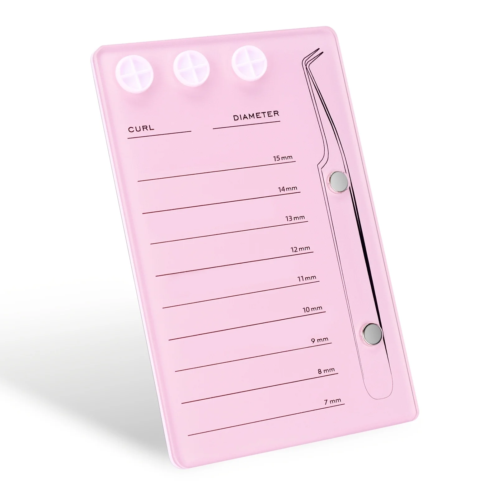 자석식 아크릴 속눈썹 디스플레이 보드 - 접착제 컵과 연습 패드가 있는 다기능 스테이션, 전문 속눈썹 연장용