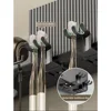 2025new Model 3 in 1 Wall Mounted Hair Dryer Holder Organizer  with Toothbrush Cup Holder Shelf for Blow Dryer,Brushes,Cosmetics 5