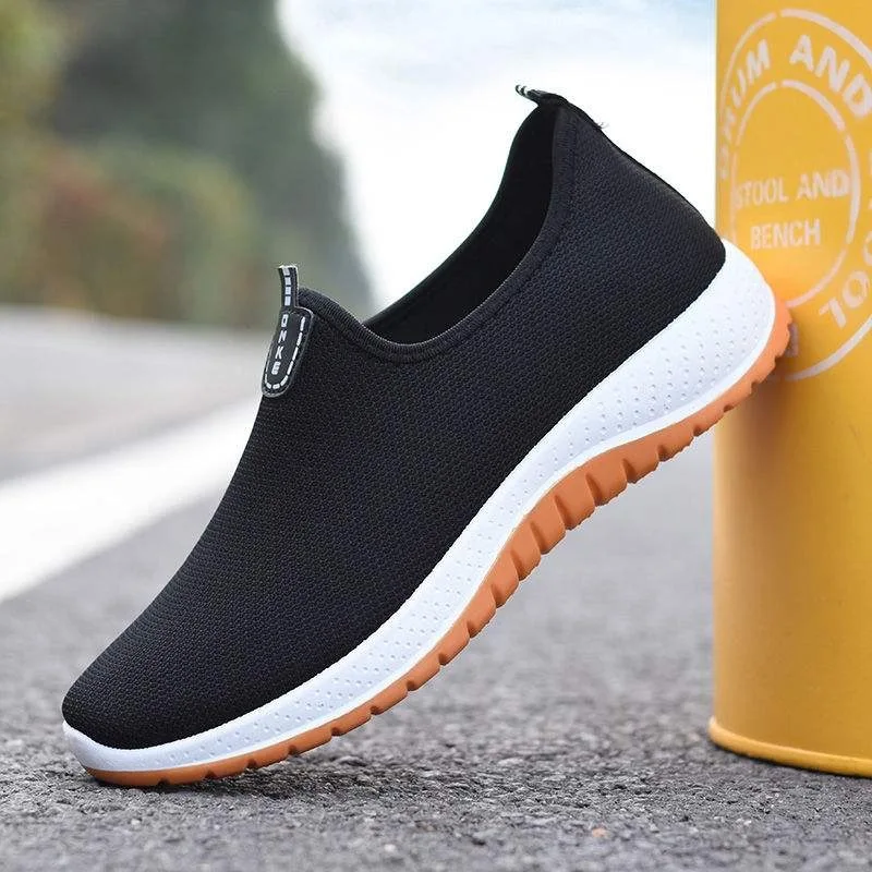 Mesh Breathable Shoes for Men Non-slip Wear-resistant Slip on Flat Casual Shoes Fashion Light Sport Walking Shoes 4