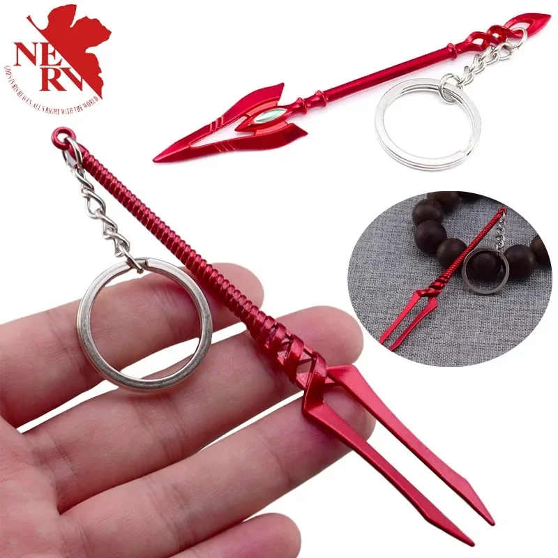 Evangelion Spear of Longinus Anime Keychain Action Figure 12cm Backpack Pendant Creativity Motorcycle Car Key Ring Accessories Gift anime keychain