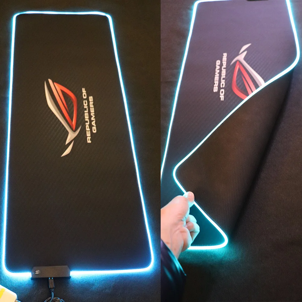 Enorme Mouse Pad com Luz de Fundo Almofada de Mesa Kawaii Rosa Grande Onda Japão Xxl Office Mat Mesa Completa Mousepad 1200x600 Play Mat 1000x500 - Imagem 3
