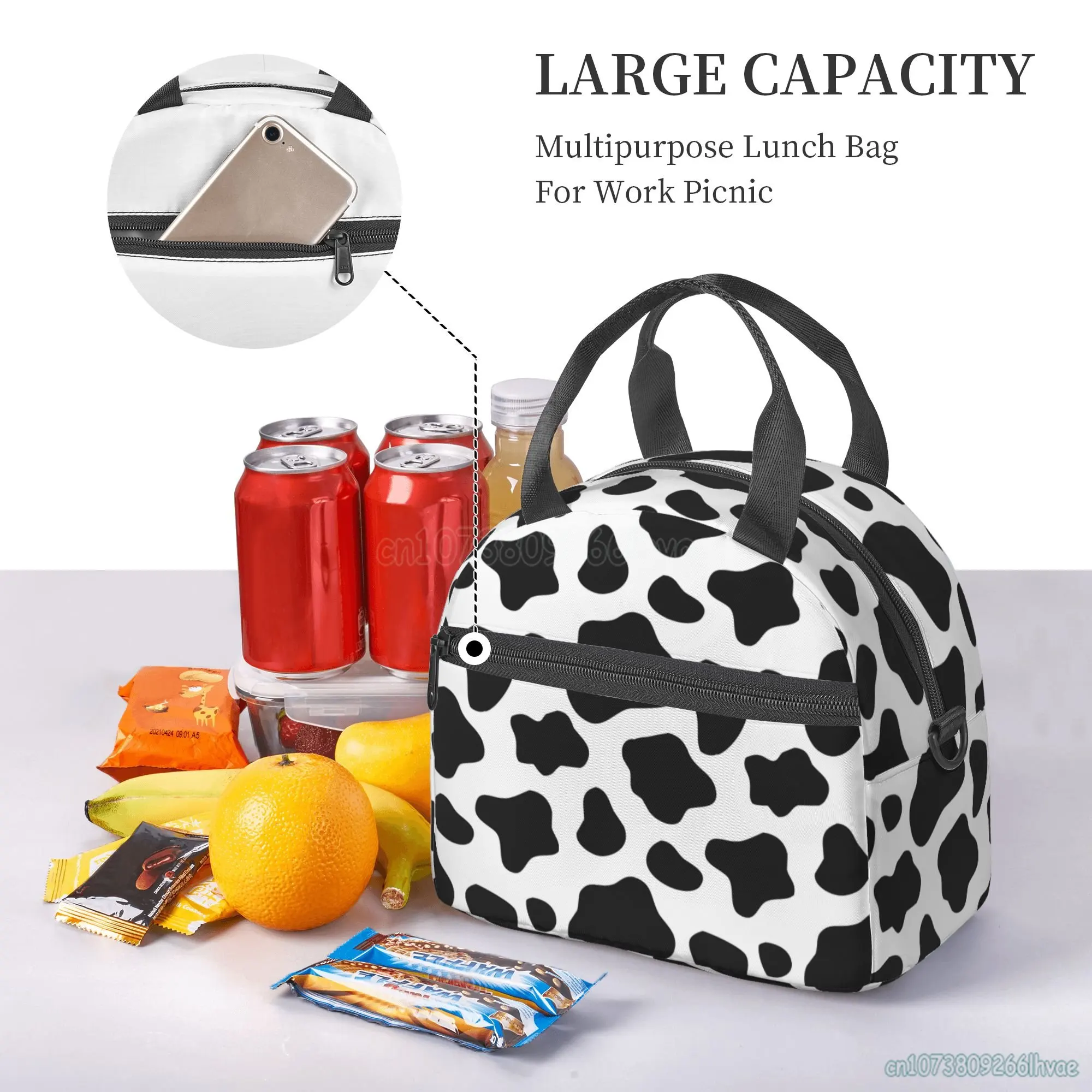 4 Pack Insulated Lunch Bags Aesthetic Lunch Bag Foldable Portable Bento Bag  with