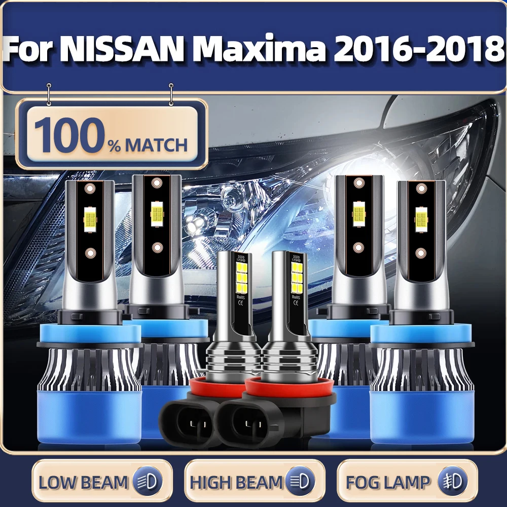 

Car Headdlight 6000K White Turbo Fog Light 360W 60000LM Canbus LED Headlamp Bulbs 12V For NISSAN Maxima 2016 2017 2018