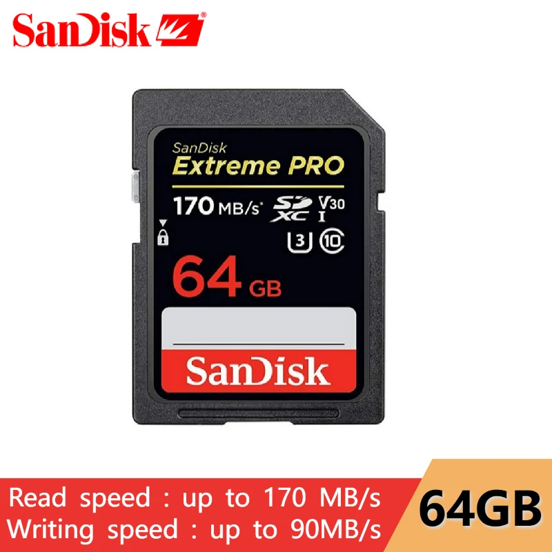 Sandisk Extreme Pro Memory Card 128GB 64GB Max Read Speed 170MB/s SD Card Class 10 U3 32GB 95MB/s For Camera Shooting 4K Video 8gb micro sd card Memory Cards