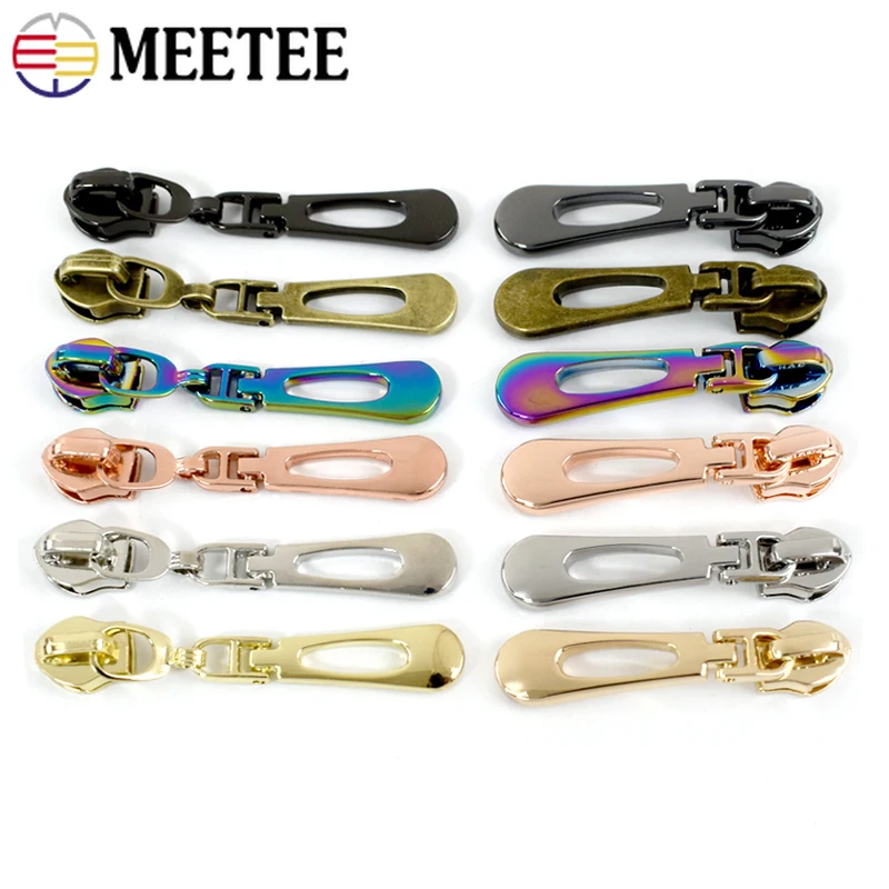 

5/10Pcs Meetee 5# Zipper Sliders for Nylon Zippers Tapes Bag Clothes Pocket Zips Pulls Head Repair Kit DIY Sewing Accessories