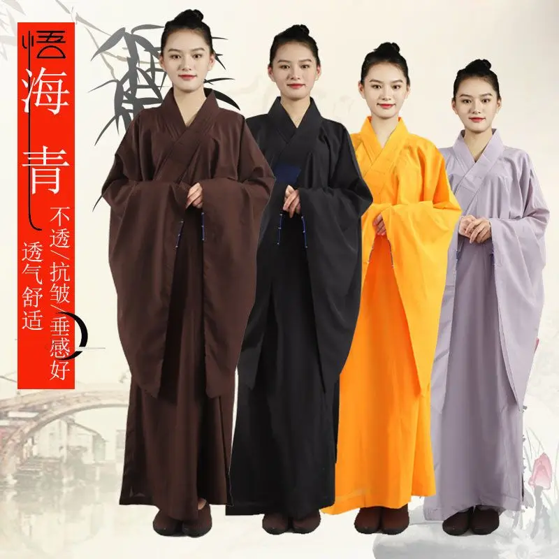 Shaolin Buddhist Monk Robes Costume Suit Chinese Kung Fu Uniform Gown Men Women Buddhist Clothing buddhist clothing