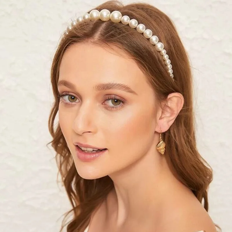 Copricapo da sposa dolce fascia per banchetti copricapo di perle catena semplice vite per capelli per banchetti gioielli per capelli in maschera di nozze - Image 4