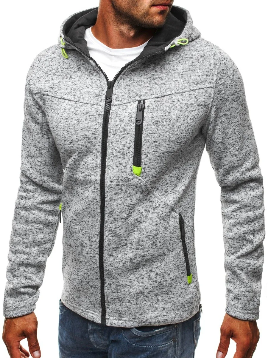 2023 Brand New Men Zipper Hoodies Sweatshirts Leisure Cardigan Mens Hooded Coats Jacquard Casual Man Hoody Sweatshirt Jackets