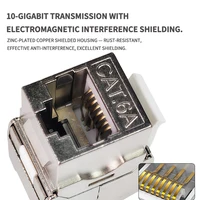 10 PCS-CAT.6A Shielded Tool-less RJ45 Keystone Jack, Up-Down Crimp  10Gbps Network Data Connector for Shielded Cable 5