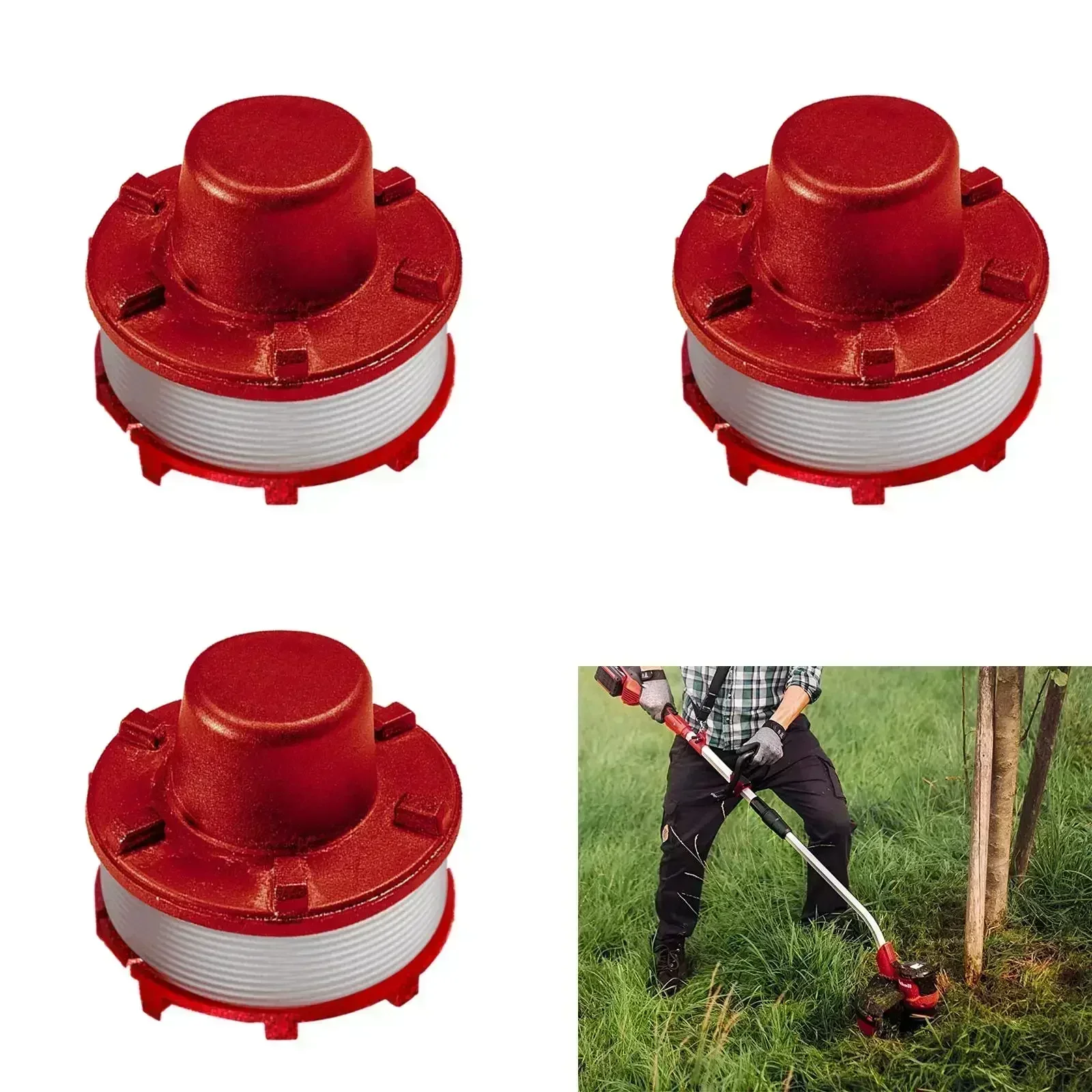 Grass Trimmer Rope Grass Trimmer Line Brushcutter Trimmer Rope Brush Cutter Parts Brushcutter Replacement Parts Brush Cutter Kit Grass Trimmer Accessories Lawn Mower Accessory String Trimmer Line 3pcs Replacement For Einhell GE-CT 36/30 Li E SOLO AGILLO 36/255 BL AGILLO 18/200