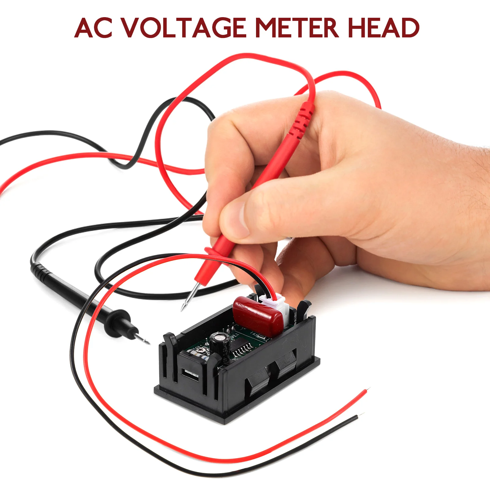 배터리 전압 계량기 전압계 디지털 AC 미니 헤드 오토바이, LED 테스터, 25-500V