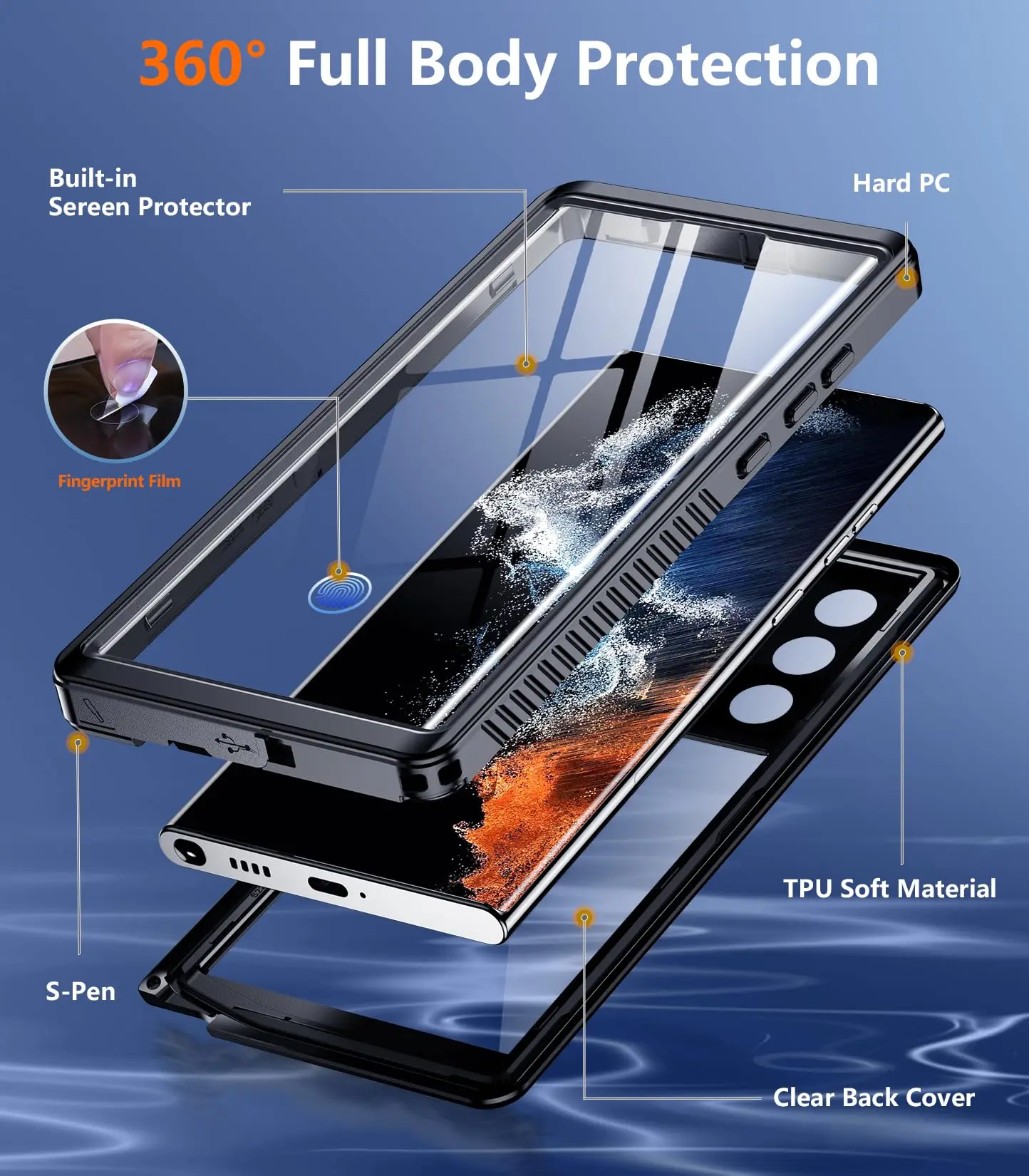 Ultimate Waterproof Shockproof Phone Case - Solid Color Protective Cover