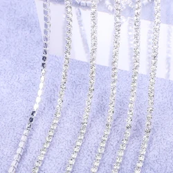 Elegant Gold Crystal Rhinestone Chain Decoration - SS8(2.5mm) (Crystal with Silver)
