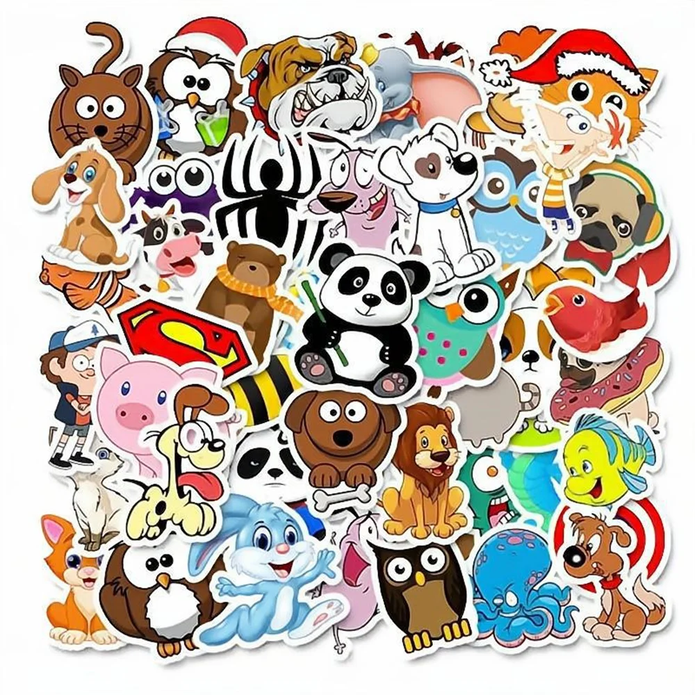 

10/30/50PCS New DIY Small Animal Stickers Cartoon Creative Anime iPad Computer Desk Car Guitar Decoration Waterproof Wholesale