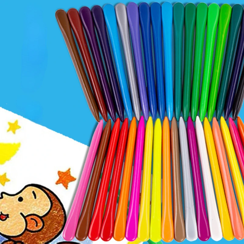 School Supplies Deals！12 Colors Triangular Plastic Crayons for 3 Years Old,Children's  Crayon,Not Dirty Hands Safe Washable Toddler Painting Brush Baby Graffiti  Pen 