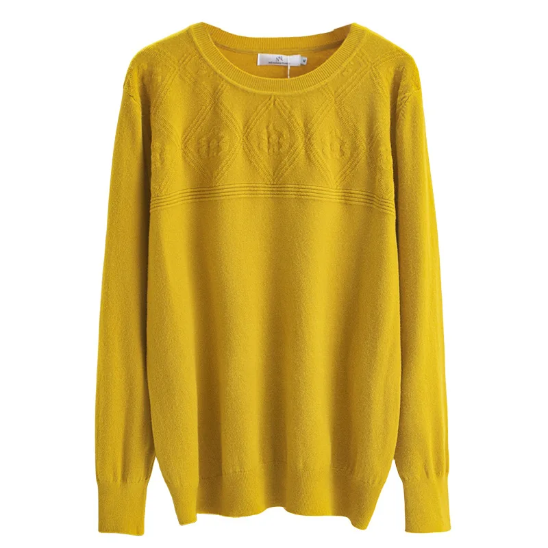 

Womens Plus Size Sweaters Autumn Winter 2023 Casual Clothing Long Sleeve Jumpers Curve O-Neck Dobby Knitted Pullovers A2 2353