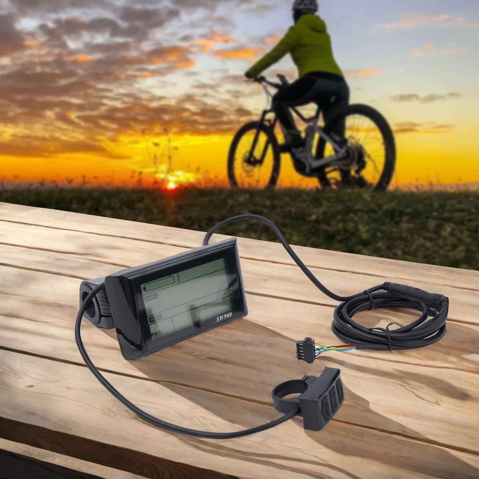 Elektrisches Fahrrad-Display, Anzeigebildschirm, Outdoor-Sport, Elektrofahrrad, LCD-Display, einfach zu bedienen, nützlich, 1 Stück, 110 x 62 mm – Detail 8