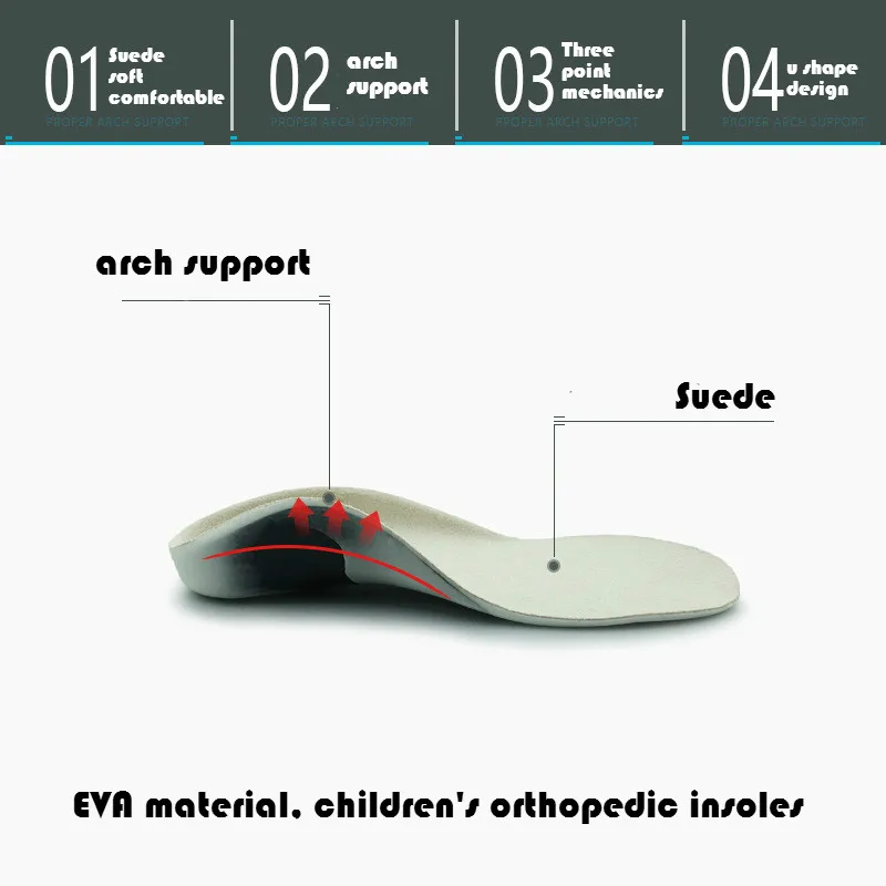 Children Orthopedic Insoles For Shoes Flat Feet Arch Support Foot Varus Valgus O-x Leg Corrector Kids Insole Shoe Sole Insert Pu