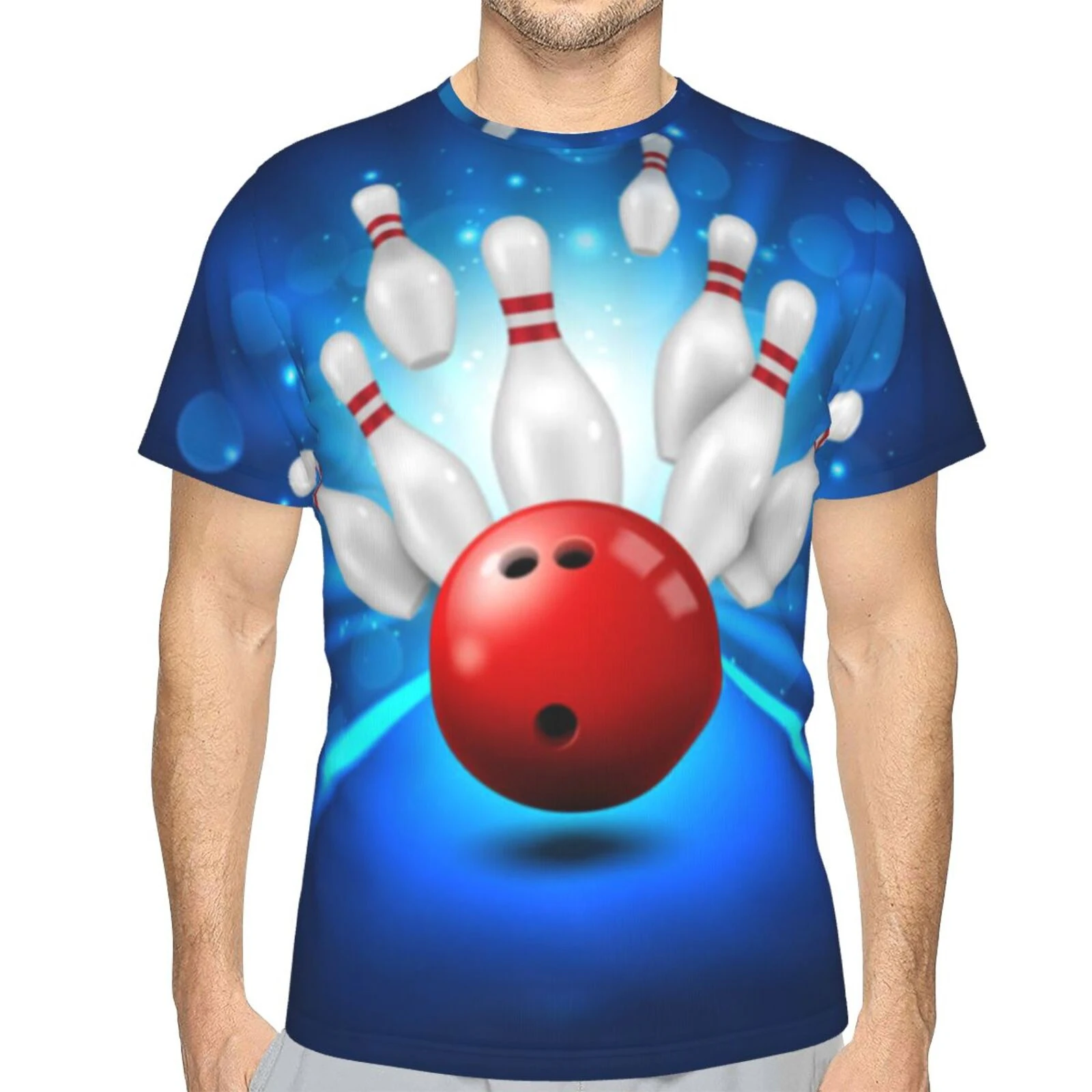 Summer Bowling Ball 3D Print T-Shirts Streetwear Men Fashion Casual Oversized O-Neck Short Sleeved T Shirt Tees Tops Clothing