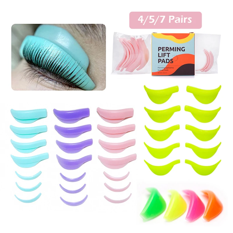 

4/5/7Pairs Colorful Silicone Pads For Pro Eye Lash Perming Curler Rods Eyelashes Perm Lashes Lift Patches Lash Extension Tools