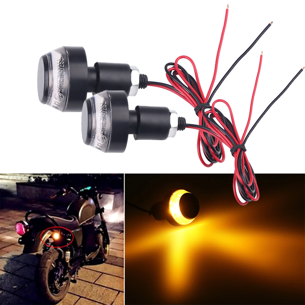 thumbnail image 1 of 2 uds., 12 V, señal de giro con agarre para motocicleta, para manillar de 22 mm, luz de señal ámbar, luz intermitente de extremo de agarre, accesorios para motocicleta, 1 of 4
