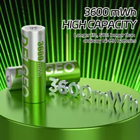 Delgeo AA Rechargeable Lithium-ion Battery 1.5V with Charger 3600mWh Large Capacity Compatiable for Mouse, Remote Control and Gamepad 2