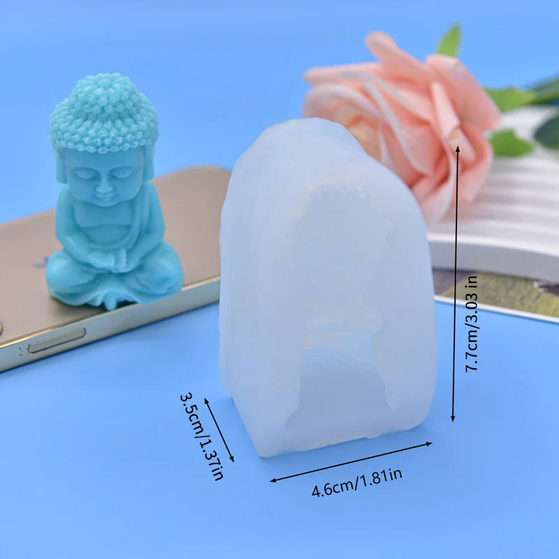 Silicone Mold DIY Buddha Candle 3D Tathagata Statue Aromatherapy Candle Plaster Resin Mold Handicrafts Home Decoration