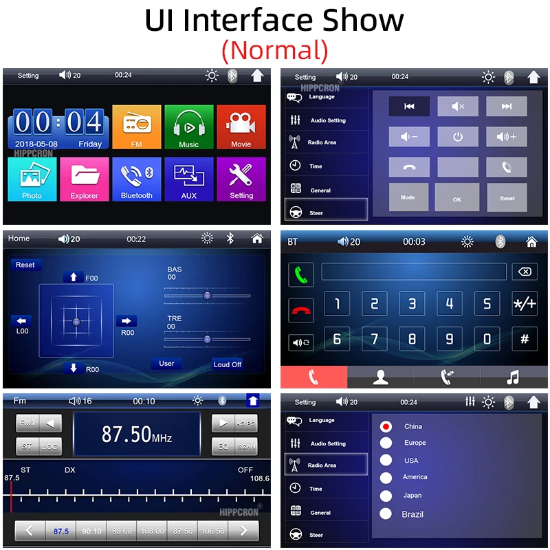 Car Radio 1 Din MP5 Multimedia Player 7" Touch Screen FM Aux Input Bluetooth US