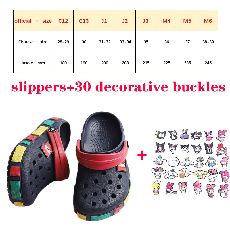 sanrio children Slipper buckle Hello Kitty My Melody Cinnamoroll Kuromi Waterproof and anti slip slippers Outdoor walking slippe